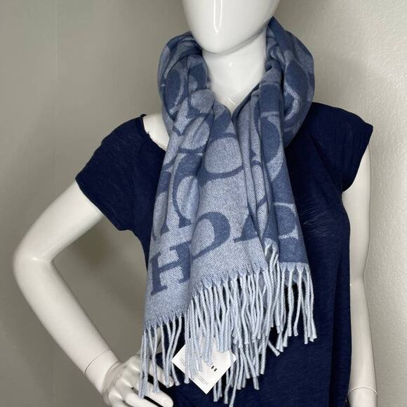 Coach Signature Oversized Muffler Scarf in Twilight - Picture 3 of 6